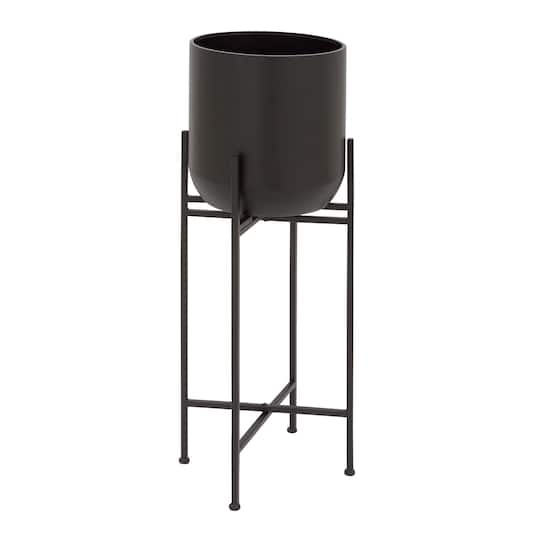 36" Black Metal Modern Planter